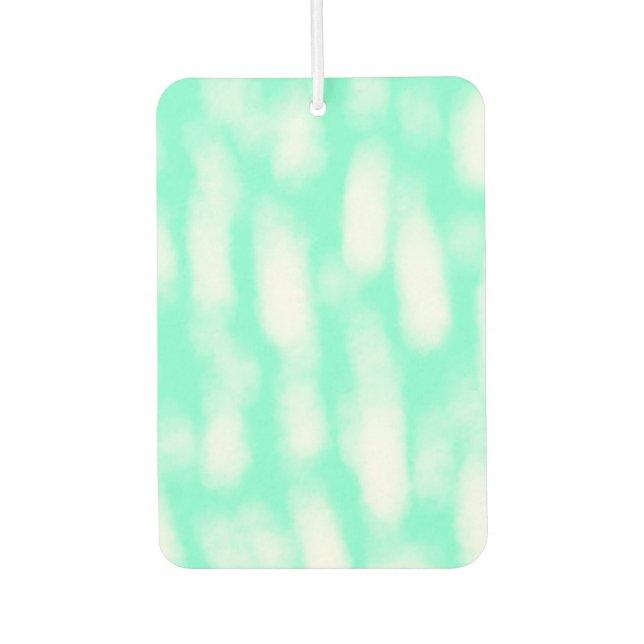 Pastel green white watercolor stripes abstract pat car air freshener (Front)