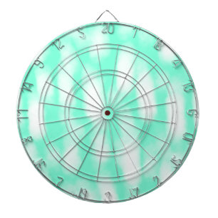 Pastel green white watercolor stripes abstract pat dartboard
