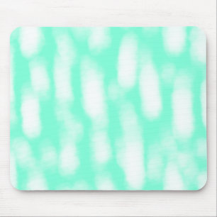 Pastel green white watercolor stripes abstract pat mouse mat