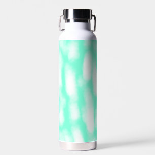 Pastel green white watercolor stripes abstract pat water bottle