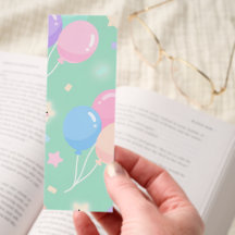 Pastel green with colourful balloons