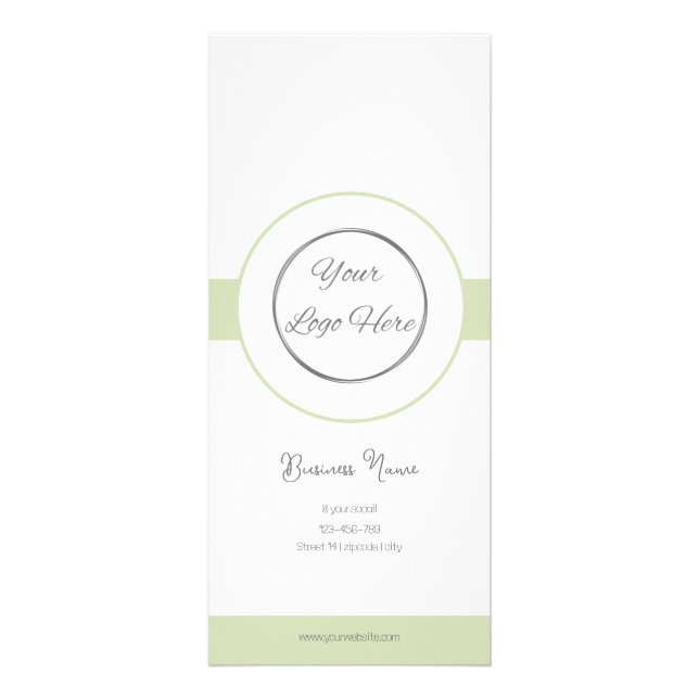 Pastel green your logo feminine price list rack card (Front)
