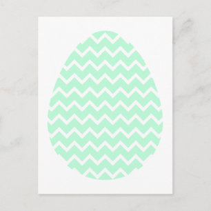 Pastel Green Zigzag Easter Egg. Holiday Postcard