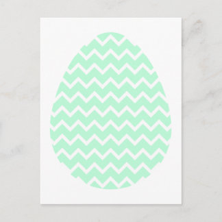 Pastel Green Zigzag Easter Egg. Holiday Postcard