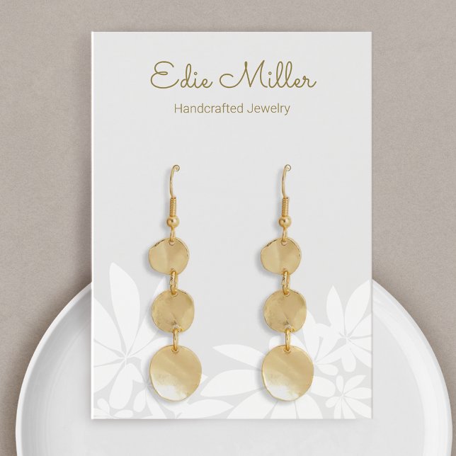 Pastel Grey Floral Script Font  Earring (Creator Uploaded)