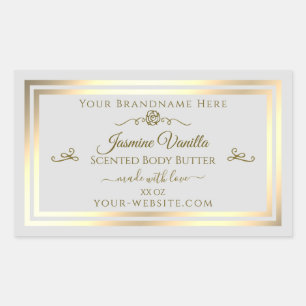 Pastel Grey Product Label Gold Frame Vintage Rose