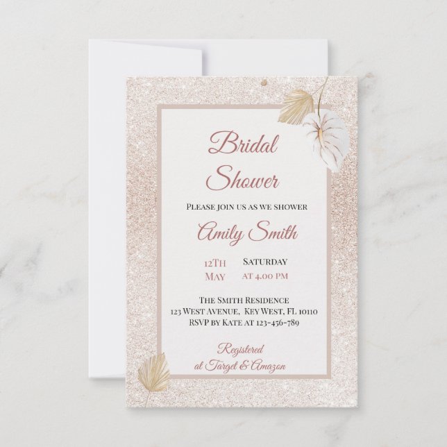 Pastel Grey Silk Bridal Shower Invintation RSVP Card (Front)