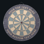 Pastel Greys Dartboard with Custom Text<br><div class="desc">Pastel greys dart board with two custom text areas. You can easily change every colour clicking on customise button.</div>