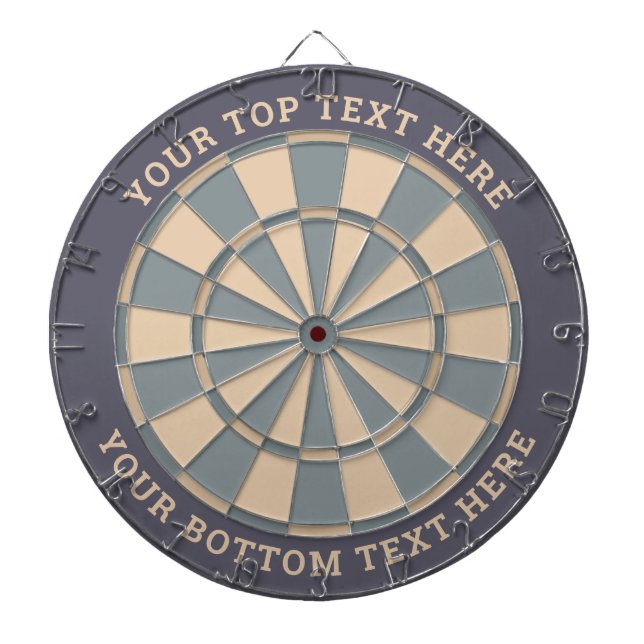 Pastel Greys Dartboard with Custom Text (Front)