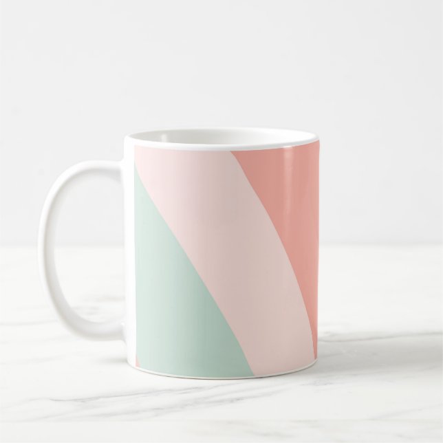 Pastel Groovy Retro Vintage colourful Pattern Coffee Mug (Left)