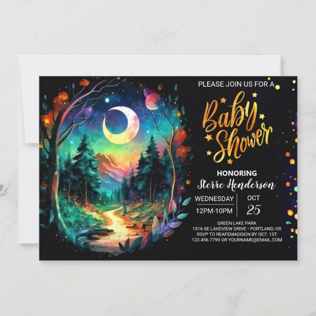 Pastel Grove Enchanted Baby Shower Invitation (Front)