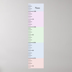 Pastel Growth Chart Add Child's Name Add Clip Art