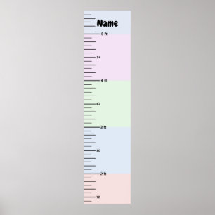 Pastel Growth Chart Add Child's Name Add Clip Art