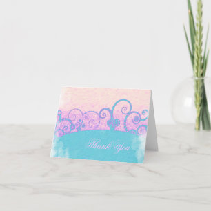 pastel grunge fantasy thank you note card