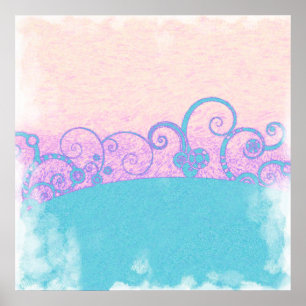 pastel grunge swirled fantasy Poster