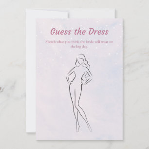 Pastel Guess the Dress Bridal Shower Game Card