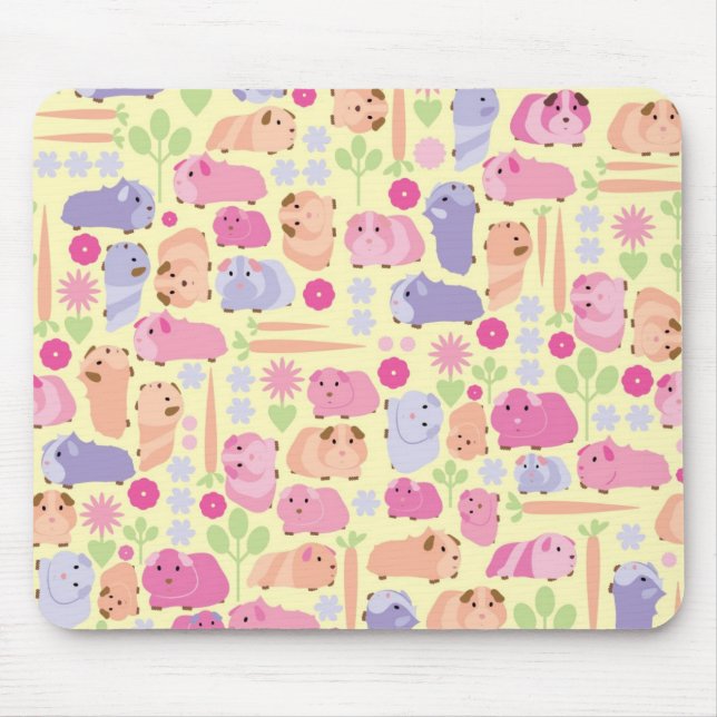 Pastel Guinea Pigs Mouse Mat (Front)