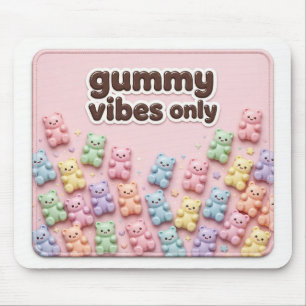 Pastel Gummy Bear Mousepad Kawaii Candy Core Cute