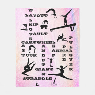 Pastel Gymnastics Skills Crosswords Blanket