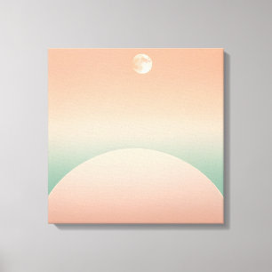 Pastel Half-Moons & Arcs – Minimalist Geometric Canvas Print