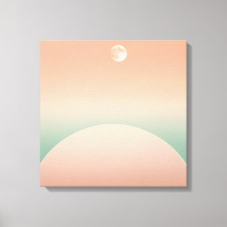Pastel Half-Moons & Arcs – Minimalist Geometric  Canvas Print