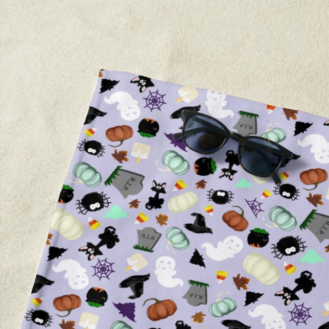 Pastel Halloween Beach Towel (In Situ)