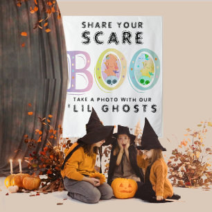 Pastel Halloween Decor Ghost Photo Booth Backdrop Tapestry