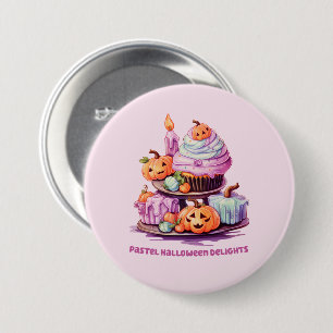 Pastel Halloween Delights – Enchanting Pastel Cake 7.5 Cm Round Badge