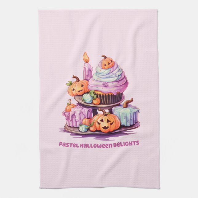 Pastel Halloween Delights Tea Towel (Vertical)