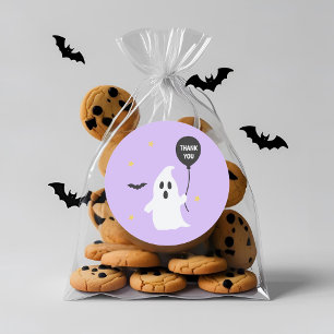 Pastel Halloween Ghost Thank You  Classic Round Sticker