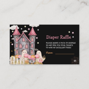 Pastel Halloween Little Boo Girl Baby Shower Enclosure Card