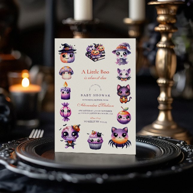 Pastel Halloween Little Boo Theme Baby Shower Invitation (Creator Uploaded)