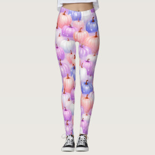 Pastel Halloween Pumpkin Sparkle Leggings