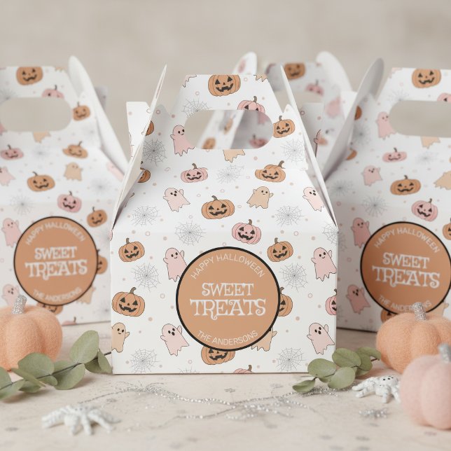Pastel Halloween Pumpkins Ghosts Pattern ID1326 Favour Box (Creator Uploaded)