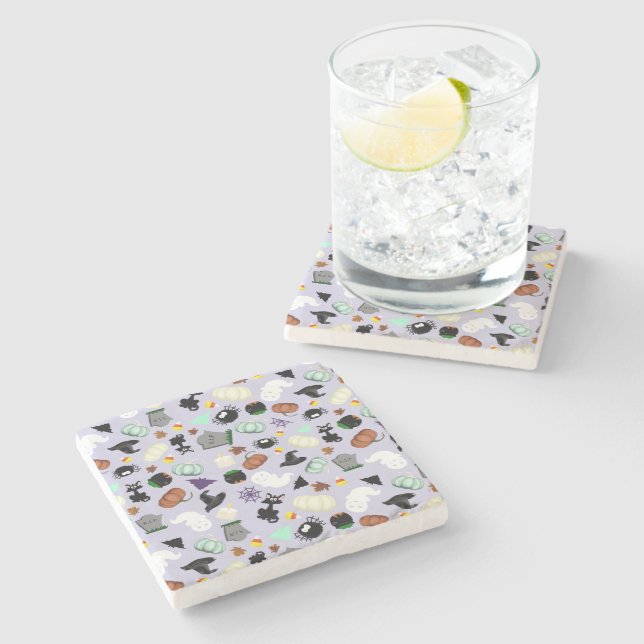 Pastel Halloween Stone Coaster (Side)