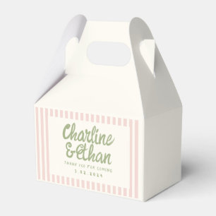 Pastel Handwriting Retro Wedding Favour Box