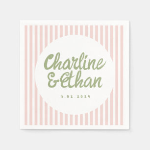 Pastel Handwriting Retro Wedding Napkins