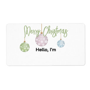 Pastel Hanging Christmas Ornaments Paper Name Tag