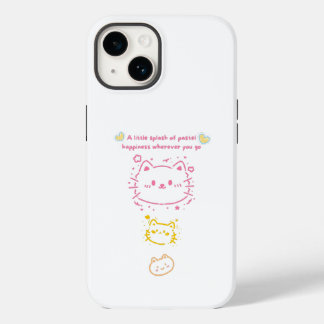 Pastel Happiness Cute Cats Doodle Aesthetic Phone  Case-Mate iPhone 14 Case