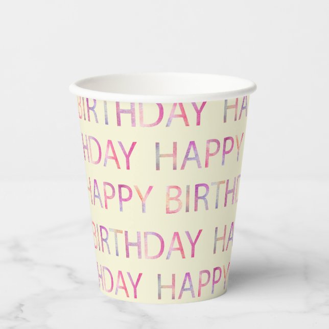 Pastel Happy Birthday Party Cups (Front)