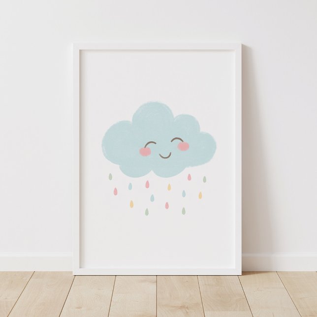 Pastel Happy Cloud Nursery Decor Poster (Creator Uploaded)