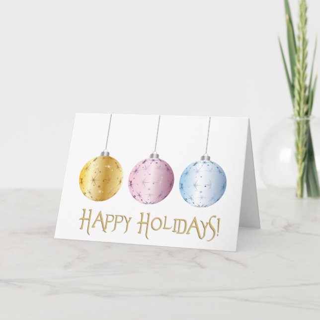 Pastel Happy Holidays Holiday Card (Front)