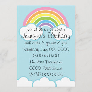 Pastel Happy Little Rainbow Invitation