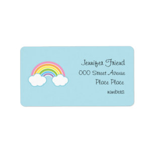 Pastel Happy Little Rainbow Label