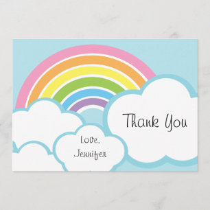 Pastel Happy Little Rainbow Thank You Card