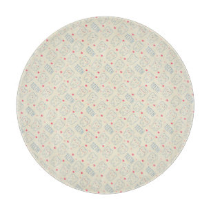 Pastel Happy Teeth Pattern Cutting Board