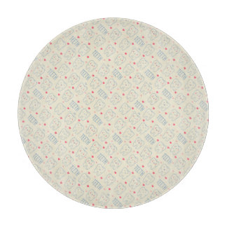 Pastel Happy Teeth Pattern Cutting Board