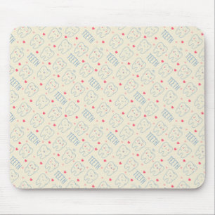 Pastel Happy Teeth Pattern Mouse Mat