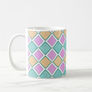 Pastel Harlequin Prism Diamond Pattern Coffee Mug