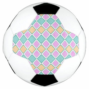 Pastel Harlequin Prism Diamond Pattern Football
